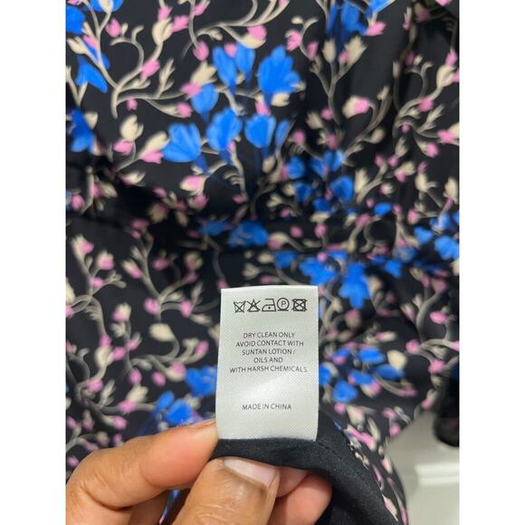 SALONI Tricia Off-the-Shoulder Silk Floral Ruffled Dress Sz 10 - Picture 7 of 9